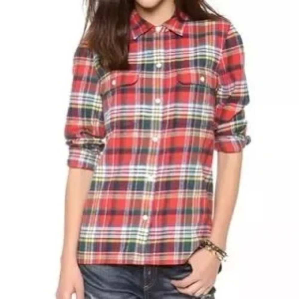 Madewell Ex Boyfriend Flannel Button Up Shirt